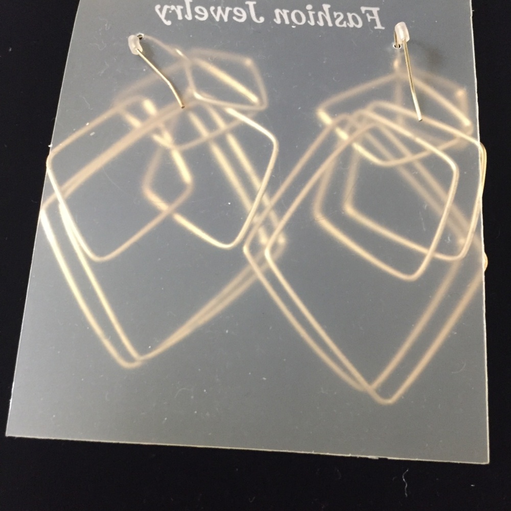 Gold Toned Dangle Earrings - Picture 2 of 2